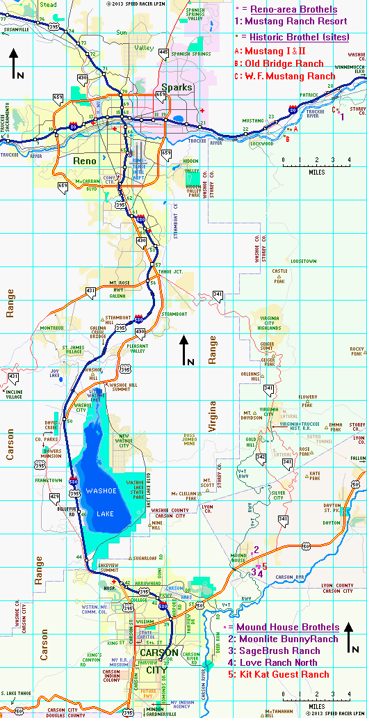 Reno to Carson City metro region map