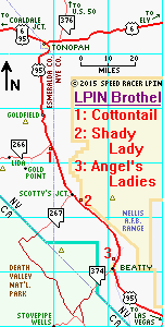Map of Tonopah - Beatty Region